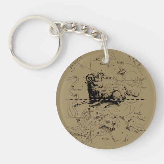 Aries Constellation Hevelius 1690 March 21 - apr19 Sleutelhanger (Voorkant)