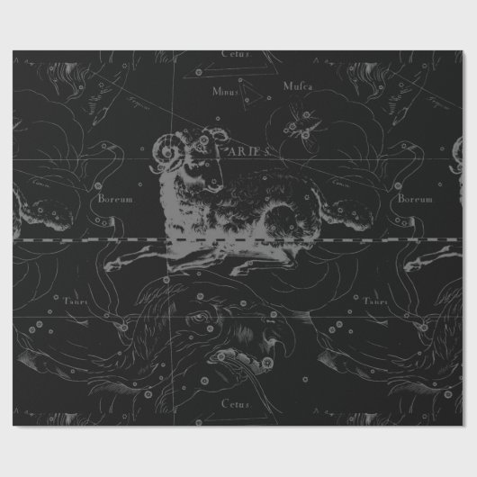 Aries Constellation Hevelius  op Black Cadeaupapier (Vlak)