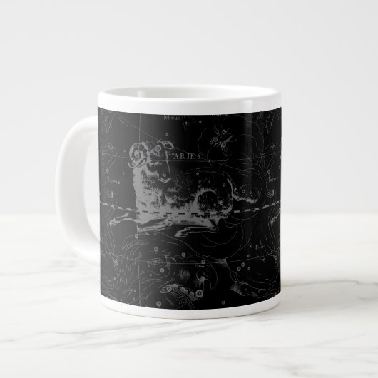 Aries Constellation Hevelius op Black Grote Koffiekop (Links)