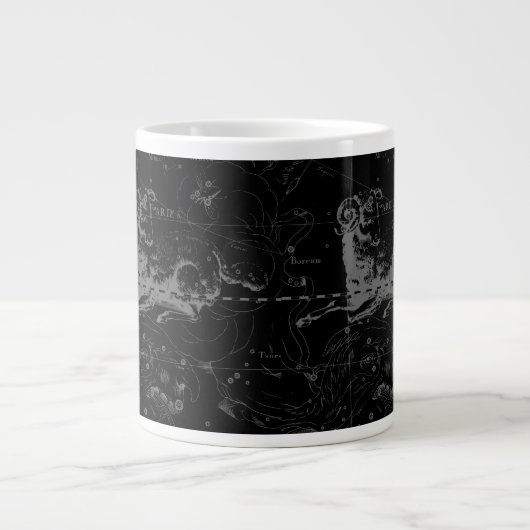 Aries Constellation Hevelius  op Black Grote Koffiekop (Voorkant)