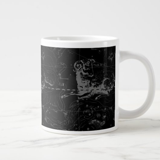 Aries Constellation Hevelius op Black Grote Koffiekop (Rechts)