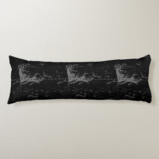 Aries Constellation Hevelius  op Black Lichaamskussen (Voorkant)