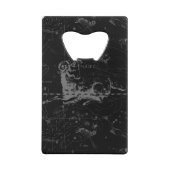 Aries Constellation Map Engraving by Hevelius Creditkaart Flessenopener (Achterkant)