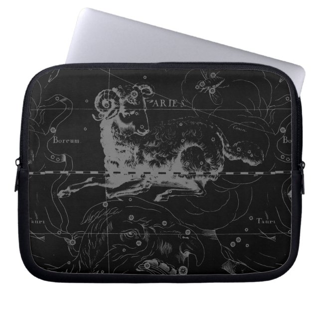 Aries Constellation Map Engraving by Hevelius Laptop Sleeve (Voorkant)