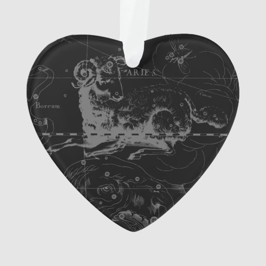 Aries Constellation Map Engraving by Hevelius Ornament (achterkant)