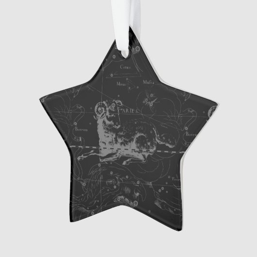 Aries Constellation Map Engraving by Hevelius Ornament (voorkant)