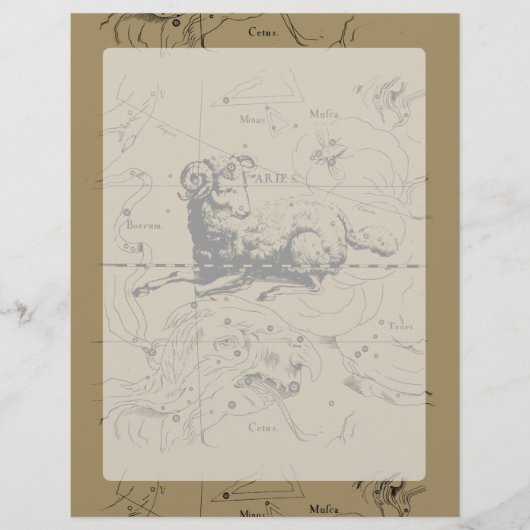 Aries Constellation Map Hevelius 1690 (Voorkant)