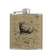 Aries Constellation Map Hevelius 1690 Heupfles (Voorkant)