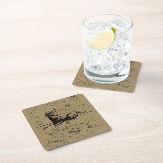 Aries Constellation Map Hevelius 1690 Kartonnen Onderzetters (Insitu)