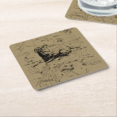 Aries Constellation Map Hevelius 1690 Kartonnen Onderzetters (Schuin)