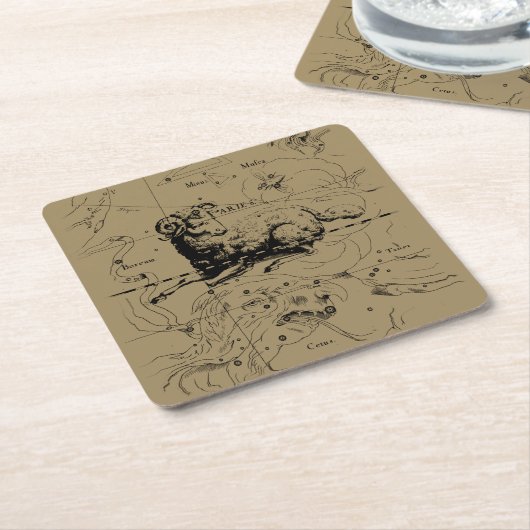 Aries Constellation Map Hevelius 1690 Kartonnen Onderzetters (Schuin)