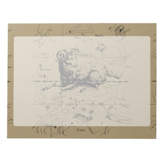  Aries Constellation Map Hevelius 1690 Notitieblok (Voorkant)