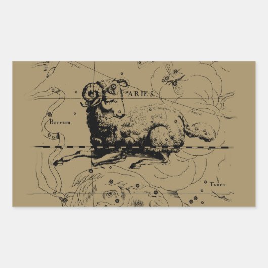 Aries Constellation Map Hevelius 1690 Rechthoekige Sticker (Voorkant)