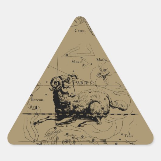 Aries Constellation Map Hevelius 1690 Sticker (Voorkant)