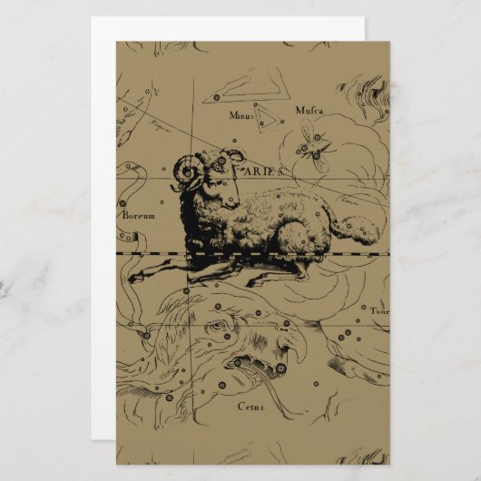 Aries Constellation Map Hevelius circa 1690 Briefpapier (Voorkant / Achterkant)