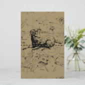 Aries Constellation Map Hevelius circa 1690 Briefpapier (Staand voorkant)