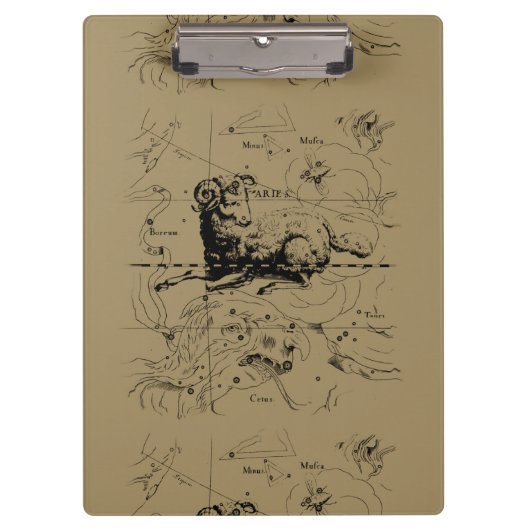 Aries Constellation Map Hevelius circa 1690 Klembord (Voorkant)