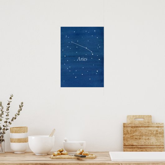 Aries Constellation Night Sky Poster (Keuken)