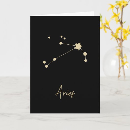 Aries Constellation Zodiac Kaart (Gele Bloem)