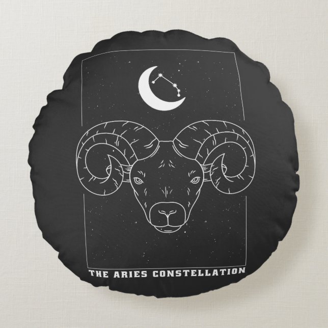 ARIES CONSTELLLATION ZODIAC SIGN ROND KUSSEN (Voorkant)