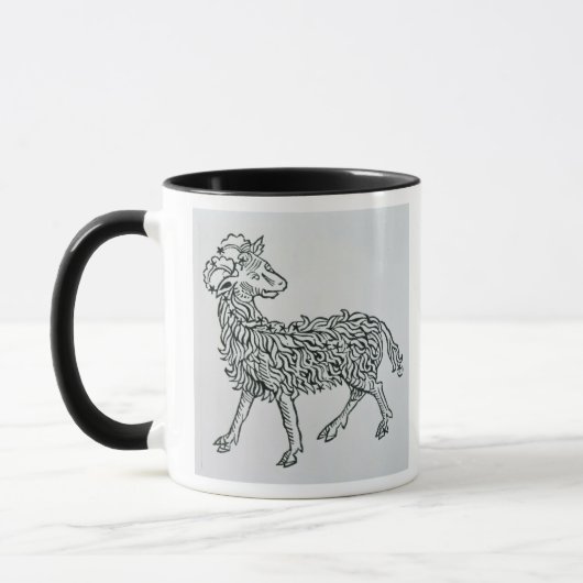 Aries (de Ram) een illustratie uit het 'Poeticon' Mok (Links)