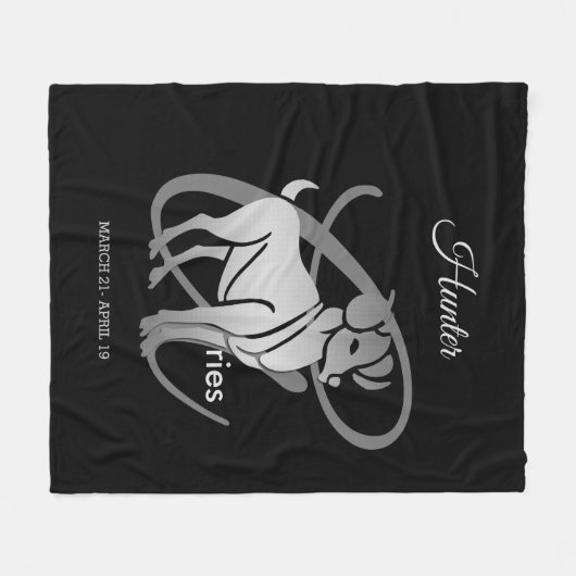 Aries de Ram - het Teken van de Zodiac Fleece Deken (Voorkant (Horizontaal))