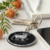 Aries ♈ de Ram - het Teken van de Zodiac Sleutelhanger (Zijkant)