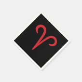 ARIËS De Ram Rode Vuurteken Astrologie Sterrenbeel Servet (Hoek)