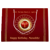 Aries - de Ram Zodiab Teken Grote Gift Bag Groot Cadeauzakje (Voorkant)