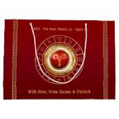 Aries - de Ram Zodiab Teken Grote Gift Bag Groot Cadeauzakje (Achterkant)