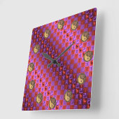 Aries & Earth Boar Vierkante Klok (Hoek)