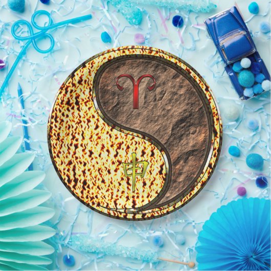 Aries & Earth Monkey Papieren Bordje (Feest)