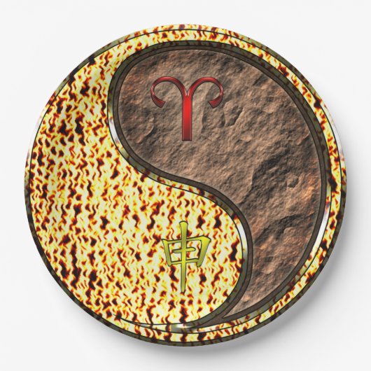 Aries & Earth Monkey Papieren Bordje (Voorkant)