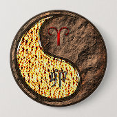 Aries & Earth Rabbit Ronde Button 4,0 Cm (Voorkant)