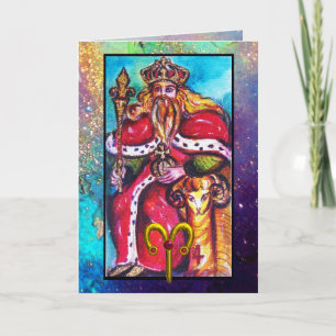 ARIES, EMPEROR TAROT ASTROLOGY ZODIAC BIRTHDAY KAART