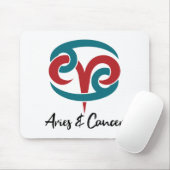 Aries en kanker - paardenpaardenphoroscoop muismat (Met muis)