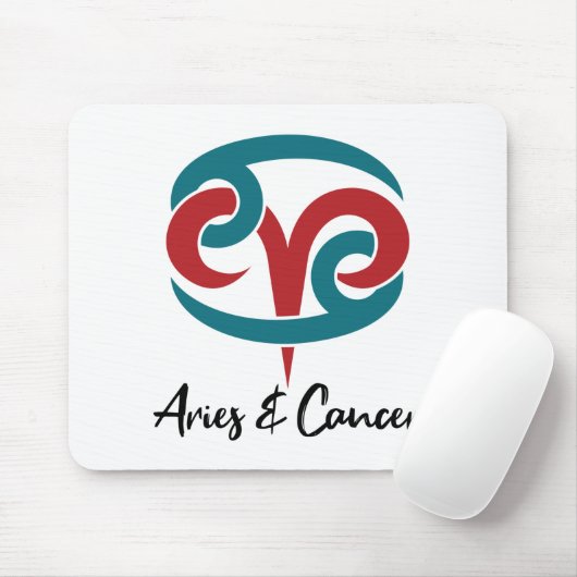 Aries en kanker - paardenpaardenphoroscoop muismat (Met muis)