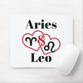 Aries en Leo Couples Zodiac Horoscope Muismat (Met muis)