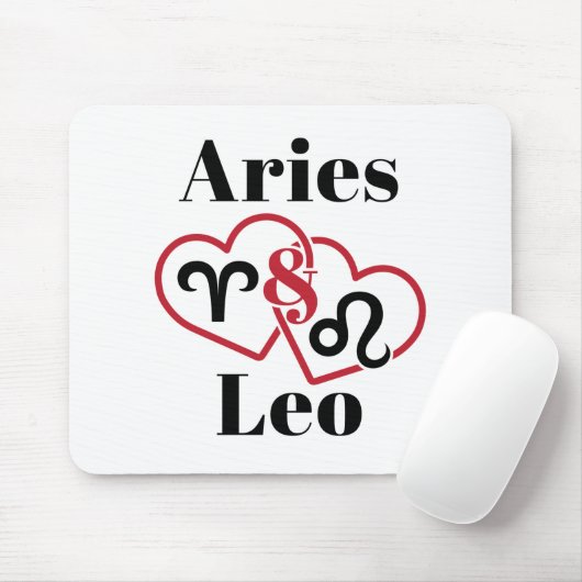 Aries en Leo Couples Zodiac Horoscope Muismat (Met muis)