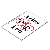 Aries en Leo Couples Zodiac Horoscope Notitieboek (Linkerzijde)