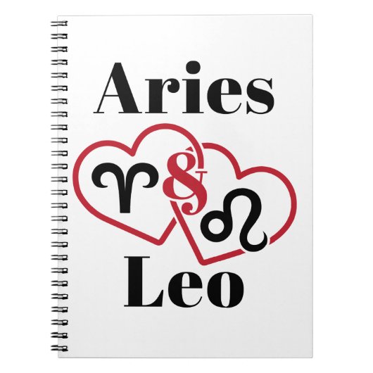 Aries en Leo Couples Zodiac Horoscope Notitieboek (Voorkant)