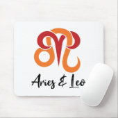 Aries en Leo Zodiac Couples Horoscope Muismat (Met muis)