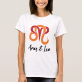 Aries en Leo Zodiac Couples Horoscope T-shirt (Voorkant)