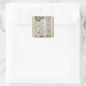 Aries en man vierkante sticker (Tas)