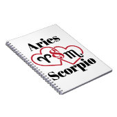 Aries en Scorpio Couple Zodiac Astrology Hearts Notitieboek (Rechterzijde)