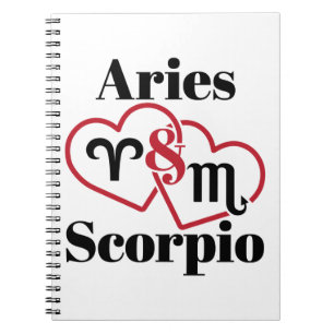 Aries en Scorpio Couple Zodiac Astrology Hearts Notitieboek