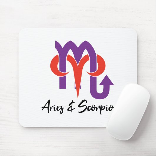 Aries en Scorpio Couples Horoscope Zodiac Muismat (Met muis)