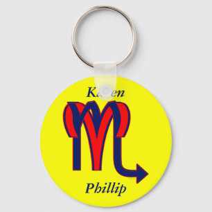 Aries en Scorpio Sleutelhanger