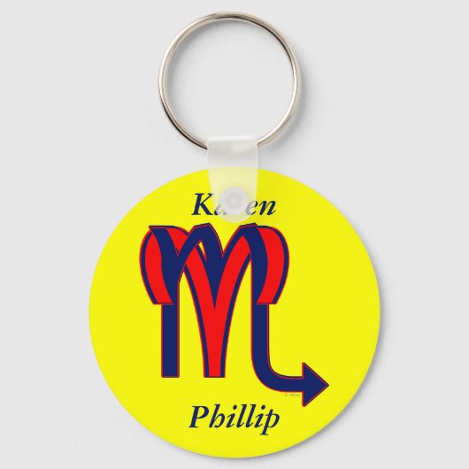 Aries en Scorpio Sleutelhanger (Voorkant)