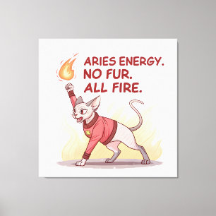 Aries Energie Sphynx Kat Geen Vacht Alle Vuur Kuns Canvas Afdruk